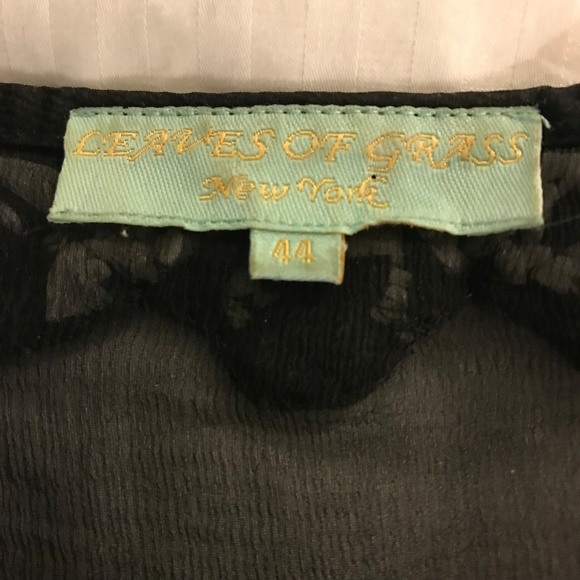 LEAVES OF GRASS NY Black & White Sheer Tunic Top - Picture 8 of 8